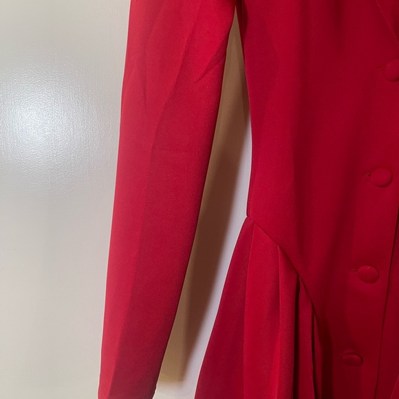 Red Long Sleeve Tailored Custom dress NWOT XS Petite RUNS VERY SMALL - Picture 9 of 15